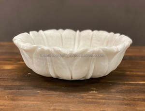 Bols en marbre blanc naturel artisanal Lotust Design Vaisselle et décoration pour dîner et cadeaux - Product Image 2
