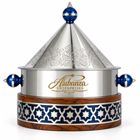 Pot à Biryani en Acier Inoxydable Premium Durable, Design Moderne et Luxueux, Diamètre 33 cm, Couvercle Conique Décoratif en Acier Inoxydable