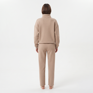 Ensemble de survêtement pour femme avec sweat-shirt à demi-zip et pantalon de survêtement à jambes larges, vêtements de sport décontractés, ensemble de survêtement de haute qualité - Product Image 2