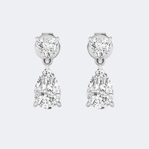 ต่างหูทรงหยดน้ำ/ทรงเส้นตรง แบบวินเทจ น้ำหนักรวม 2.25 กะรัต รูปทรงหัวใจ/ทรงลูกแพร์ ประดับเพชรเลี้ยงในห้องปฏิบัติการ ได้รับการรับรองจาก IGI ชุบทอง เหมาะสำหรับโอกาสครบรอบหรือหมั้นหมาย - Product Image 5