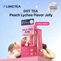 LINGTEA Dot Tea Jelly saveur pêche et litchi 20g*10 avec probiotiques et vitamines, sans sucre ajouté, sans gras, faible en calories (27 kcal), coréen