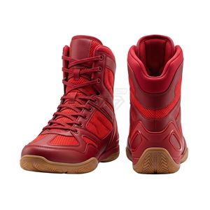Zapatos de Boxeo Transpirables de Malla Roja, Calzado Deportivo, Botas de Entrenamiento, Suela de Goma Transpirable, Zapatos para Hombre - Product Image 1