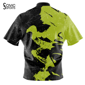 Wholesale Custom 100% Polyester Fabric Quick Dry Sublimation Zipper Bowling Polo <b>Shirts</b> Competition Dart <b>Shirts</b> - Product Image 4