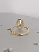 Bague de fiançailles, de mariage ou de promesse en or jaune 14 carats, sertie d'un diamant ovale de 2 carats cultivé en laboratoire, tendance, très demandée, cadeau pour femme.