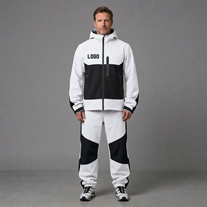 Custom Made Color Block Tracksuit Men Full Zip Windbreaker <b>Jacket</b> Pants Set Retro Streetwear Sportswear - Product Image 4