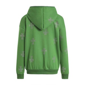 เสื้อสเวตเตอร์มีฮู้ดสีเขียวผู้ชายทรงปกติพิมพ์ลายลำลองฤดูใบไม้ร่วงถักนิตติ้งระบายอากาศได้ดีแขนยาว - Product Image 2