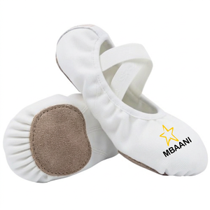 MBAANI รองเท้าบัลเล่ต์แบบนุ่ม ผ้าฝ้ายด้านบน พื้นยาง รองเท้าฝึกซ้อมเต้นแบบแบน สำหรับทุกเพศ - Product Image 1
