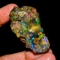 Opale d'Éthiopie Welo Fire naturelle à 100 % de qualité AAA, brute et non montée, pour la création de bijoux DIY avec jeu de couleurs