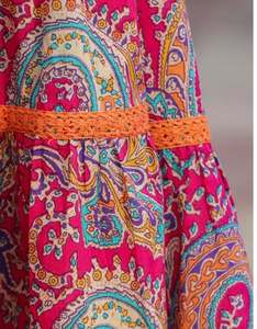 เดรสยาวผู้หญิงคุณภาพสูง ลายดอกไม้ คอวีไขว้ แขนกุด ชุดลำลองฤดูร้อน ราคาสุดคุ้ม - Product Image 6