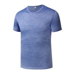 T-shirt de sport à manches courtes pour homme, coupe ajustée, séchage rapide, idéal pour la course à pied et l'entraînement, collection mode fitness 2026, vente en gros - Product Image 6