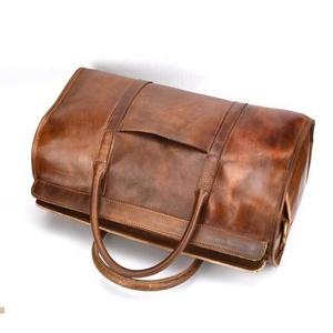 Outdoor Use New Arrival Durable <b>Leather</b> Weekender Travel Duffel <b>Bag</b> Duffel Wholesale Price Stylish Perfect <b>Leather</b> Travel <b>Bags</b> - Product Image 2