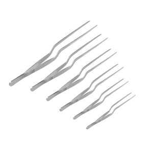 Pince de cuisine professionnelle à pointe incurvée, haute précision, pour la présentation des aliments, en acier inoxydable, outil de chef personnalisé - Product Image 3