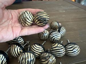 <b>Rustic</b> Resin Cabinet Knob Round Zebra Stripe Design Furniture Handle Drawer Pull for Storage Closet Use vibrant resin handle - Product Image 5