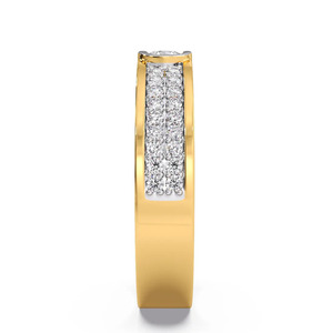 แหวนเพชรทรงกลมสองสีทันสมัยสำหรับผู้ชาย - Product Image 4