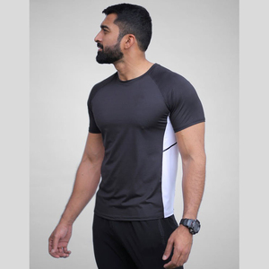 T-shirt de sport pour homme à manches courtes, séchage rapide, 100 % coton, haut d'entraînement athlétique en tissu toile, impression numérique, respirant - Product Image 3