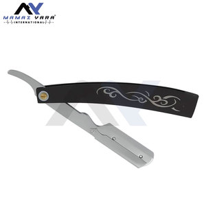 Wholesale Barber Razor Stainless Steel Shaving Razor <b>Swing</b> Lock and Black Steel Handle, Professional Straight Edge Barber Tool - Product Image 5