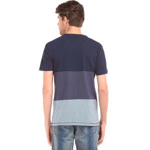 T-shirt 100% coton, design color block élégant, look moderne, t-shirt décontracté d'été, confortable et tendance pour homme - Product Image 3