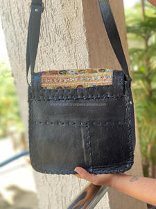 Bolso de hombro de cuero auténtico hecho a mano, bandolera estilo bohemio, bandolera bordada - Product Image 4