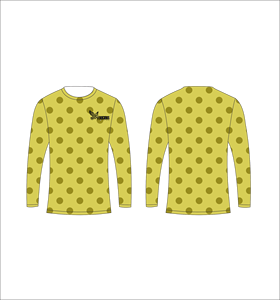 T-shirt à manches longues pour homme, à pois, col rond, décontracté, tricoté, coupe classique, logo imprimé sur le devant, vente en gros, OEM personnalisé - Product Image 1