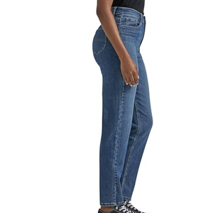 Jean Mom légendaire pour femme, coupe droite taille haute, denim uni, style décontracté - Product Image 6