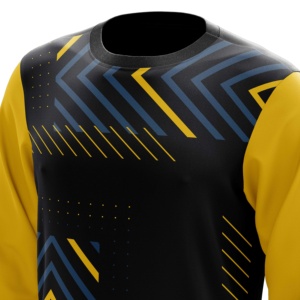 T-shirt à manches longues oversize pour homme, personnalisable avec logo, imprimé par sublimation, 100 % coton épais – Maintien des performances sportives - Product Image 3