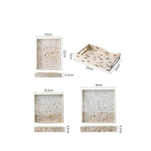 Bandejas de servicio de perlas madre para el hogar, decoración moderna hecha a mano, venta al por mayor - Product Image 5