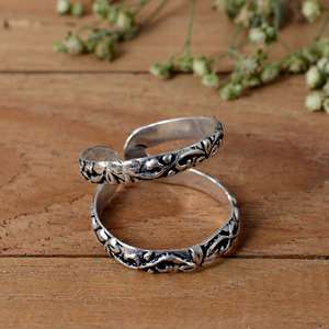 SHYAM JEWELRS Luxury 925 Sterling Silver Filigree Arthritis Splint <b>Ring</b>-<b>Adjustable</b> Swan Neck PIP/DIP Joint Support - Product Image 2