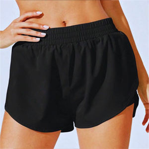Shorts de sport pour femme, taille mi-haute, coupe ajustée, en tissu Oxford, séchage rapide, écologiques, avec taille élastique, pour entraînement en salle de sport, commande en gros - Product Image 3