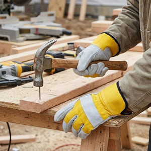 Gants de protection anti-coupure professionnels en cuir de vachette pleine fleur certifiés CE pour le travail et la protection des mains JNM SAFETY - Product Image 4