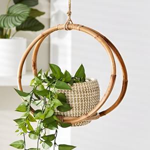 Meilleure vente de pots de plantes suspendus en rotin, panier de fleurs en osier, fournitures de jardin, jardinières d'intérieur et d'extérieur - Product Image 2
