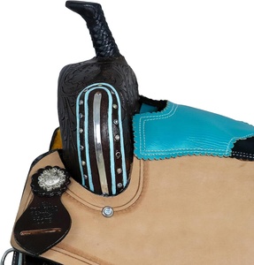 Selle équestre de course de baril occidental fait à la main de qualité classique produits de course de chevaux de l'Inde Trident International - Product Image 4