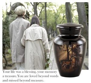 Regal Aluminum <b>Keepsake</b> Cremation Urn <b>Memorial</b> Ash Holder Featuring Artistic Secure Closure And Decorative Surface Finish - Product Image 6