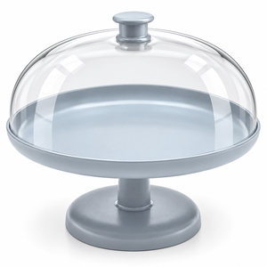 Serveur à chocolat bleu de luxe avec revêtement en poudre et dôme transparent pour restaurants, hôtels, mariages et événements – Tailles et couleurs personnalisées disponibles - Product Image 1