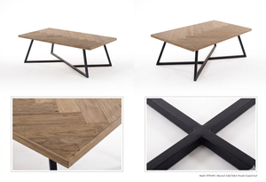 Table basse moderne en bois massif Nopelo, design minimaliste, finition naturelle, pour salon, hôtel et villa - Product Image 5