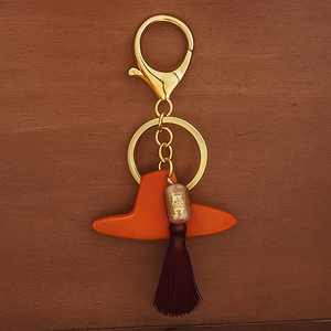 [Goyu] Llavero de sombrero coreano tradicional hecho a mano, con estampado, de aleación de zinc galvanizada, amuleto de la suerte, colgante negro para bolso con borla - Product Image 4