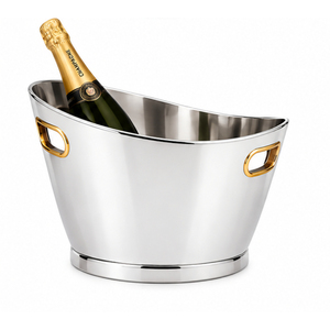 Stainless Steel <b>Ice</b> <b>Bucket</b> with Handcrafted Orchid Accent Handles Hammered Wine Cooler & <b>Champagne</b> Chiller Tub for Bar Supplies - Product Image 3