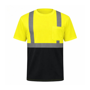 Vêtements de travail pour hommes, 100% coton, vente en gros, vêtements à haute visibilité, chemises réfléchissantes, chemise de sécurité à manches courtes - Product Image 3