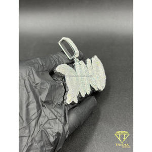 Lab Grown Diamond Script <b>Name</b> Pendant Iced Out Hip Hop <b>Necklace</b> <b>Custom</b> Letter Bling Jewelry Gift - Product Image 5