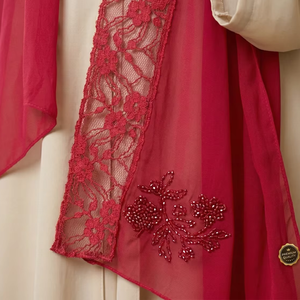 Al por mayor Chal de gasa africana de lujo con bordado floral y pedrería, tipo pañuelo, para mujer, para verano, transpirable, suave y ligero, para uso diario - Product Image 1