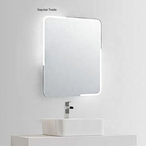 Miroir de salle de bain LED asymétrique minimaliste Daystar Trade avec interrupteur tactile et éclairage d'ambiance doux, à fixation murale pour salle de bain moderne - Product Image 1