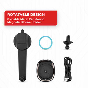 Support magnétique sans fil pour téléphone Roadpower (RP-MH-728) avec charge rapide, 360° °   Support rotatif pour grille d'aération/tableau de bord avec fixation robuste - Product Image 2