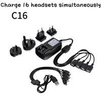 Stasiun Pengisian Daya Headphone 16-Bay Desain Hemat Ruang, Dapat Mengisi 16 Headset Silent Disco dengan USB & Type-C
