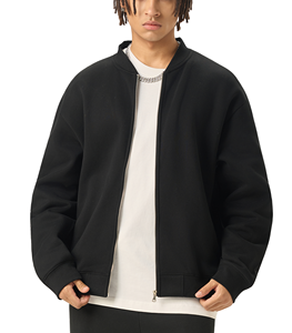 Blouson Bomber Unisexe Oversize en Polaire avec Fermeture Éclair Intégrale, Col et Poignets Côtelés, Style Décontracté Varsity, Vêtement Personnalisé - Product Image 3