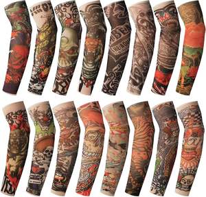 Manchons de bras colorés avec motifs de tatouages, pour hommes et femmes, protection UV professionnelle, respirants, pour le basketball - Product Image 6