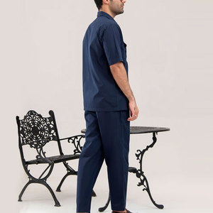 Premium Adults Men's <b>Camp</b> Collar <b>Shirt</b> Elastic Waist Straight Fit Pants Matching Set 100% Cotton Eco-Friendly Breathable Summer - Product Image 2
