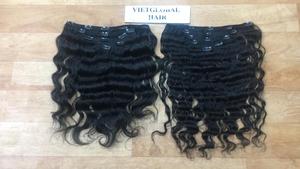 Extensions de cheveux à Clip de bonne qualité, Extensions de cheveux humains bruts non traités à Double trame avec Clip - Product Image 2