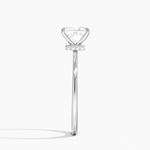 SOJ Ring 05 <b>Princess</b> Cut 925 Silver <b>Petite</b> Secret Halo Diamond & Rhodium Plated Wedding 2ct D Color VVS1 Moissanite GRA - Product Image 3
