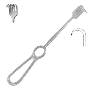 เครื่องมือดึงเนื้อเยื่อแบบแมนนวล Kocher Retractor คุณภาพสูง ขนาด 22.0 ซม. ทำจากสแตนเลสสตีล คม 4 ง่าม สำหรับการผ่าตัด - Product Image 1