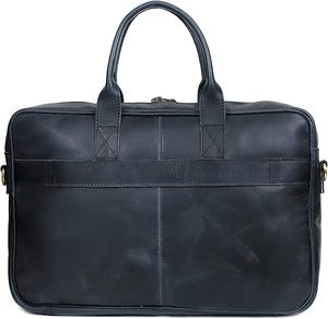 Elegante Funda para Portátil de Cuero Genuino Vintage, Cierre Magnético, Antirrobo, Impermeable, Diseño de Mensajero Azul Suave para Oficina - Product Image 3
