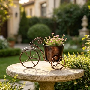 Macetero Metálico Galvanizado para Flores, Ideal para Jardín, Esquina, Entrada, Balcón y Patio, Diseño de la India - Product Image 5